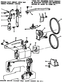 Motor Assembly parts for Kenmore Sewing Machine 158.13411 (15813411, 158 13411) from AppliancePartsPros.com