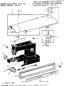 Base Assembly parts for Kenmore Sewing Machine 158.1345180 (1581345180, 158 1345180) from AppliancePartsPros.com