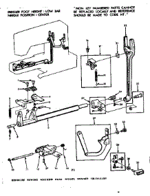 Feed Regulator Assembly parts for Kenmore Sewing Machine 158.1345180 (1581345180, 158 1345180) from AppliancePartsPros.com