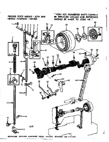 Presser Bar Assembly parts for Kenmore Mechanical Sewing Machine 158.1345280 (1581345280, 158 1345280) from AppliancePartsPros.com