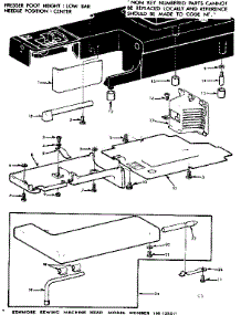 Shuttle Cover And Work Table parts for Kenmore Mechanical Sewing Machine 158.13500 (15813500, 158 13500) from AppliancePartsPros.com