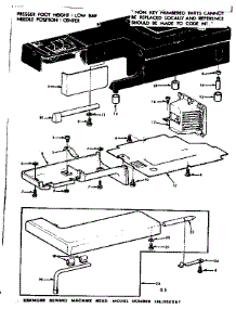 Shuttle Cover And Work Table parts for Kenmore Sewing Machine 158.1350280 (1581350280, 158 1350280) from AppliancePartsPros.com