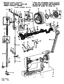 Presser Bar Assembly parts for Kenmore Sewing Machine 158.13510 (15813510, 158 13510) from AppliancePartsPros.com