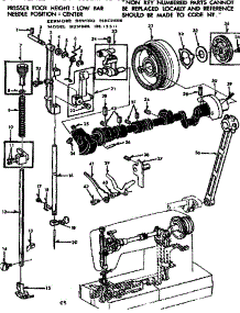 Presser Bar Assembly parts for Kenmore Sewing Machine 158.13511 (15813511, 158 13511) from AppliancePartsPros.com
