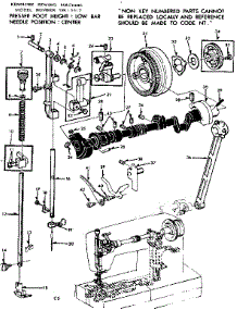Presser Bar Assembly parts for Kenmore Mechanical Sewing Machine 158.13512 (15813512, 158 13512) from AppliancePartsPros.com