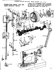 Presser Bar Assembly parts for Kenmore Mechanical Sewing Machine 158.13513 (15813513, 158 13513) from AppliancePartsPros.com