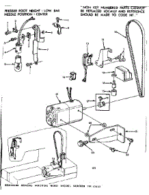 Motor Assembly parts for Kenmore Sewing Machine 158.13521 (15813521, 158 13521) from AppliancePartsPros.com