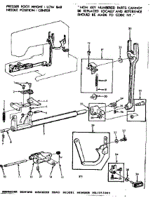 Feed Regulator Assembly parts for Kenmore Sewing Machine 158.1355080 (1581355080, 158 1355080) from AppliancePartsPros.com