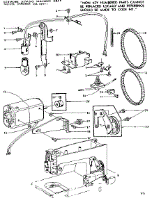 Motor Assembly parts for Kenmore Mechanical Sewing Machine 158.13571 (15813571, 158 13571) from AppliancePartsPros.com