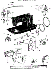 Motor Assembly parts for Kenmore Mechanical Sewing Machine 158.14301 (15814301, 158 14301) from AppliancePartsPros.com