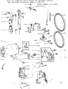Motor Assembly parts for Kenmore Mechanical Sewing Machine 158.14311 (15814311, 158 14311) from AppliancePartsPros.com