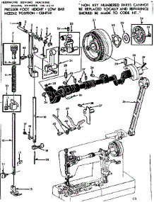 Presser Bar Assembly parts for Kenmore Sewing Machine 158.14510 (15814510, 158 14510) from AppliancePartsPros.com