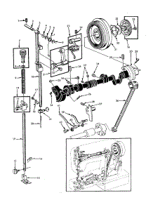 Handwheel parts for Kenmore Mechanical Sewing Machine 158.15250 (15815250, 158 15250) from AppliancePartsPros.com