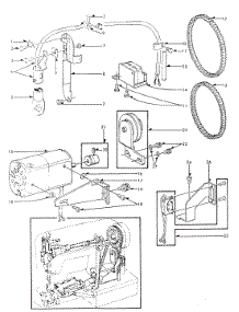 Motor Assy parts for Kenmore Mechanical Sewing Machine 158.15251 (15815251, 158 15251) from AppliancePartsPros.com