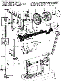 Presser Bar Assembly parts for Kenmore Sewing Machine 158.15511 (15815511, 158 15511) from AppliancePartsPros.com