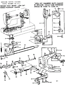 Feed Regulator Assembly parts for Kenmore Sewing Machine 158.15511 (15815511, 158 15511) from AppliancePartsPros.com