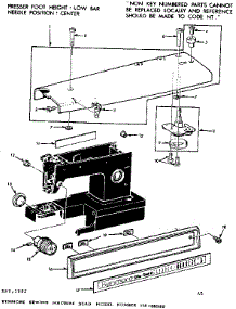 Base Assembly parts for Kenmore Mechanical Sewing Machine 158.1595180 (1581595180, 158 1595180) from AppliancePartsPros.com