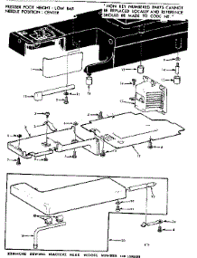 Working Table Assembly parts for Kenmore Mechanical Sewing Machine 158.1595180 (1581595180, 158 1595180) from AppliancePartsPros.com