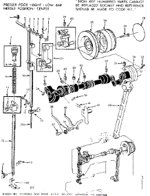 Presser Bar Assembly parts for Kenmore Mechanical Sewing Machine 158.1595281 (1581595281, 158 1595281) from AppliancePartsPros.com