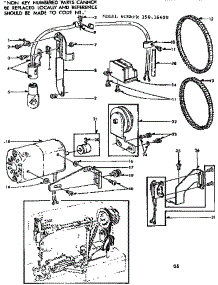 Motor Assembly parts for Kenmore Mechanical Sewing Machine 158.16600 (15816600, 158 16600) from AppliancePartsPros.com