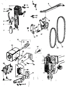 Motor Assembly parts for Kenmore Mechanical Sewing Machine 158.17031 (15817031, 158 17031) from AppliancePartsPros.com