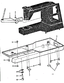 Spool Pin  And Machine Base parts for Kenmore Mechanical Sewing Machine 158.1765180 (1581765180, 158 1765180) from AppliancePartsPros.com