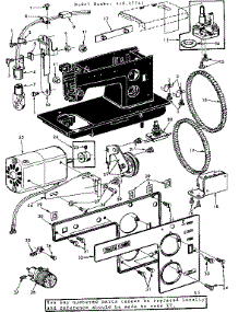 Motor Assembly parts for Kenmore Mechanical Sewing Machine 158.17741 (15817741, 158 17741) from AppliancePartsPros.com