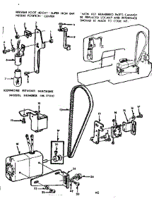 Motor Assembly parts for Kenmore Sewing Machine 158.17810 (15817810, 158 17810) from AppliancePartsPros.com