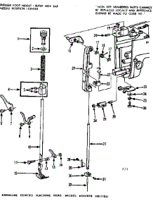 Presser Bar Assembly parts for Kenmore Mechanical Sewing Machine 158.17821 (15817821, 158 17821) from AppliancePartsPros.com