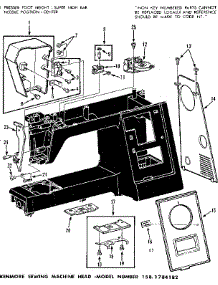 Thread Tension And Face Covers parts for Kenmore Mechanical Sewing Machine 158.1784182 (1581784182, 158 1784182) from AppliancePartsPros.com