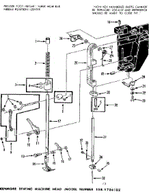 Presser Bar Assembly parts for Kenmore Mechanical Sewing Machine 158.1784182 (1581784182, 158 1784182) from AppliancePartsPros.com