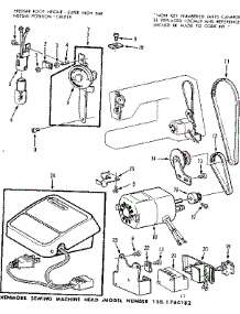 Motor Assembly And Foot Control parts for Kenmore Mechanical Sewing Machine 158.1784182 (1581784182, 158 1784182) from AppliancePartsPros.com
