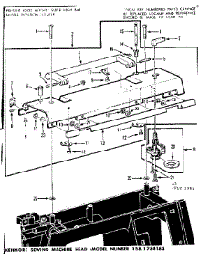 Bobbin Winder And Top Plate parts for Kenmore Mechanical Sewing Machine 158.1784183 (1581784183, 158 1784183) from AppliancePartsPros.com