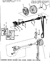 Clutch Wheel Assembly parts for Kenmore Mechanical Sewing Machine 158.1784183 (1581784183, 158 1784183) from AppliancePartsPros.com