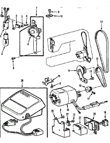 Motor Assembly And Foot Control parts for Kenmore Mechanical Sewing Machine 158.1784184 (1581784184, 158 1784184) from AppliancePartsPros.com