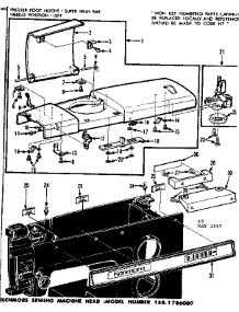 Bobbin Winder And Top Plate parts for Kenmore Mechanical Sewing Machine 158.1786080 (1581786080, 158 1786080) from AppliancePartsPros.com