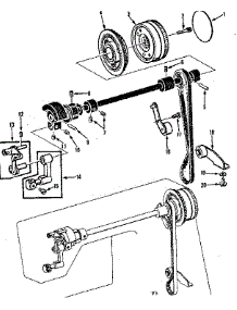 Clutch Wheel Assembly parts for Kenmore Mechanical Sewing Machine 158.1787180 (1581787180, 158 1787180) from AppliancePartsPros.com
