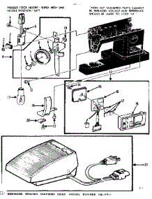 Control Panel And Foot Control parts for Kenmore Electronic Sewing Machine 158.17911 (15817911, 158 17911) from AppliancePartsPros.com