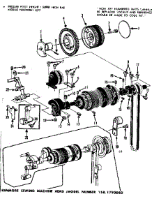 Clutch Wheel Assembly parts for Kenmore Mechanical Sewing Machine 158.1792080 (1581792080, 158 1792080) from AppliancePartsPros.com