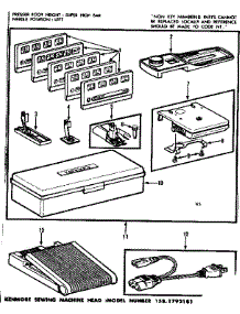 Foot Control And Templates parts for Kenmore Mechanical Sewing Machine 158.1792181 (1581792181, 158 1792181) from AppliancePartsPros.com