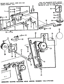 Zigzag Guide Assembly parts for Kenmore Mechanical Sewing Machine 158.1792182 (1581792182, 158 1792182) from AppliancePartsPros.com