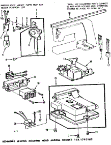 Main Control Assembly parts for Kenmore Mechanical Sewing Machine 158.1792182 (1581792182, 158 1792182) from AppliancePartsPros.com