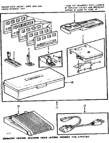 Foot Control And Templates parts for Kenmore Mechanical Sewing Machine 158.1792182 (1581792182, 158 1792182) from AppliancePartsPros.com