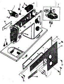 Bobbin Winder And Face Plates parts for Kenmore Mechanical Sewing Machine 158.18031 (15818031, 158 18031) from AppliancePartsPros.com