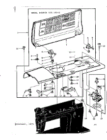 Bobbin Winder And Top Cover parts for Kenmore Mechanical Sewing Machine 158.18141 (15818141, 158 18141) from AppliancePartsPros.com