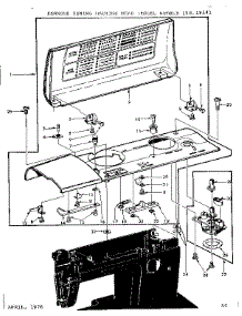 Bobbin Winder And Top Cover parts for Kenmore Mechanical Sewing Machine 158.19141 (15819141, 158 19141) from AppliancePartsPros.com