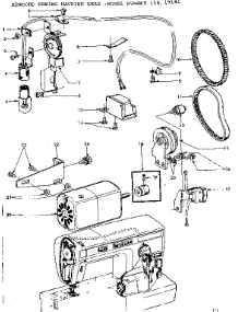 Motor Assembly parts for Kenmore Mechanical Sewing Machine 158.19141 (15819141, 158 19141) from AppliancePartsPros.com