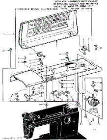 Bobbin Winder And Top Cover parts for Kenmore Mechanical Sewing Machine 158.19142 (15819142, 158 19142) from AppliancePartsPros.com