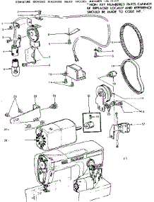 Motor Assembly parts for Kenmore Mechanical Sewing Machine 158.19142 (15819142, 158 19142) from AppliancePartsPros.com