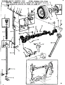 Presser Bar Assembly parts for Kenmore Mechanical Sewing Machine 158.19460 (15819460, 158 19460) from AppliancePartsPros.com